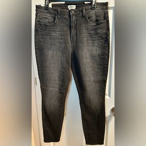 L’AGENCE Jeans Margot Washed Black Denim High Rise Skinny Jean, size 32